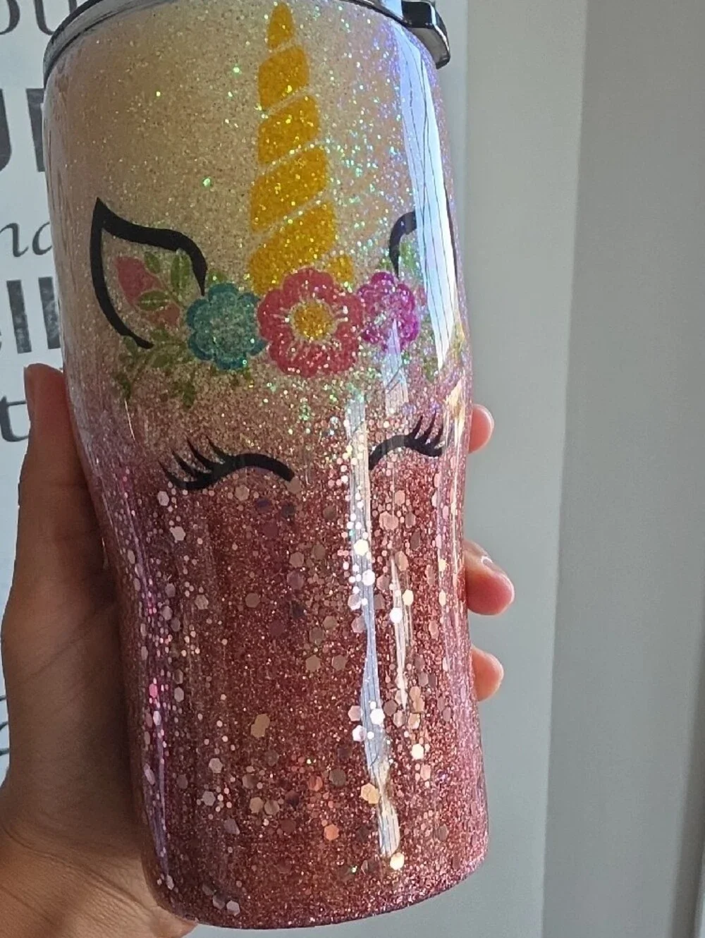 Source Unknown Glitter Ombre Tumbler - Pink, Gold